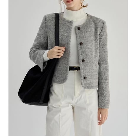 collarless short coat　MA1334