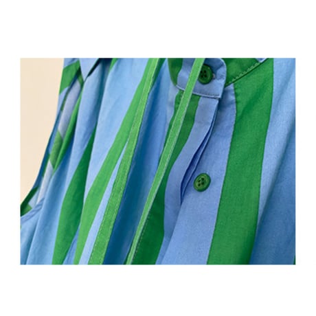 vivid stripe sleeveless shirt onepiece　MA1843