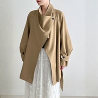 retro drape lapel oversized trench coat　MA1883