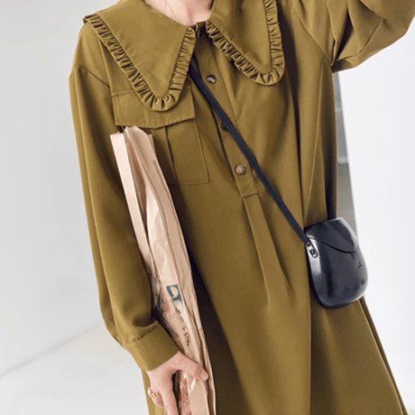 ruffle collar long dress　MA1462