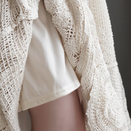 bohemian crochet knit long skirt　MA1928