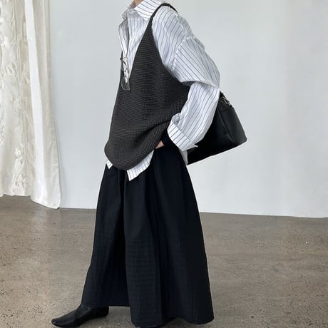 deep v-knit layering vest　MA1704