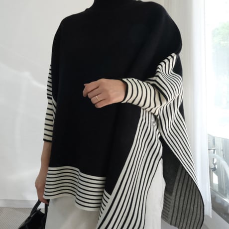 modern asymmetric poncho　MA1844