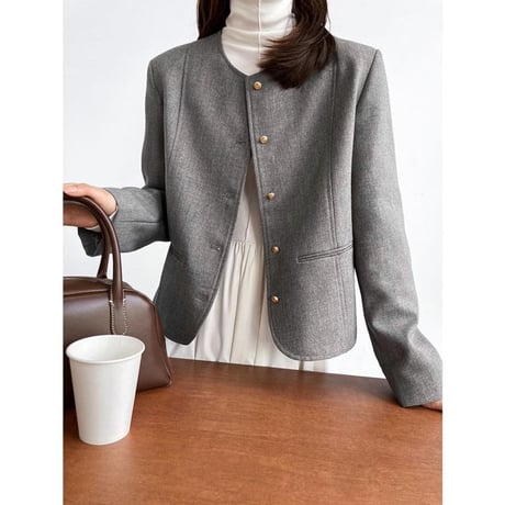 round neck collarless jacket　MA1154
