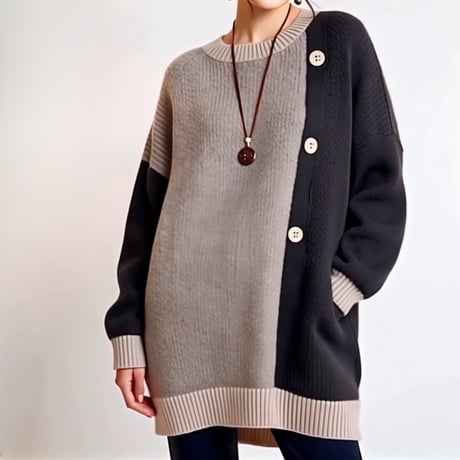color block knit pullover　MA1726