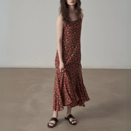 floral print long onepiece　MA1438