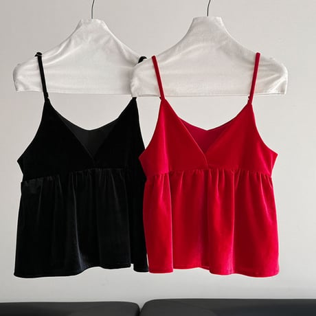 velvet peplum layered cami top　MA1873