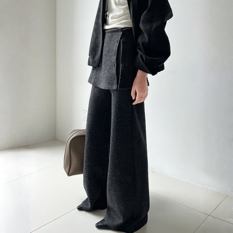 layered flare knit pants　MA1791