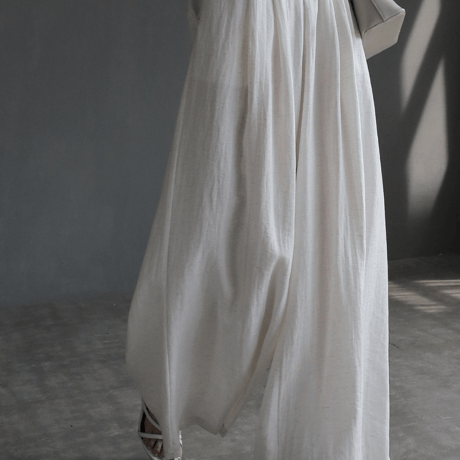 summer high waist drape wide pants/2color　MA2037