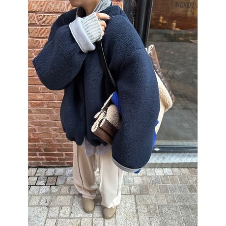 fleece collarless blouson　MA1295