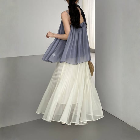 sheer gather camisole tops　MA1968