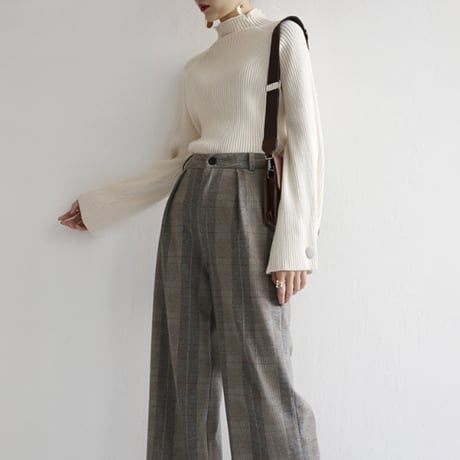 button sleeve half turtleneck knit　MA1666