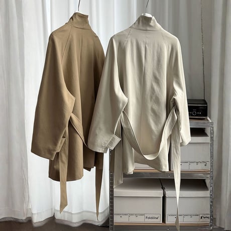 retro drape lapel oversized trench coat　MA1883