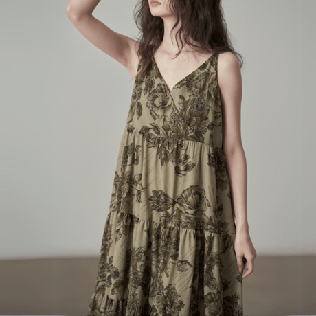 flower print sleeveless dress　MA1410