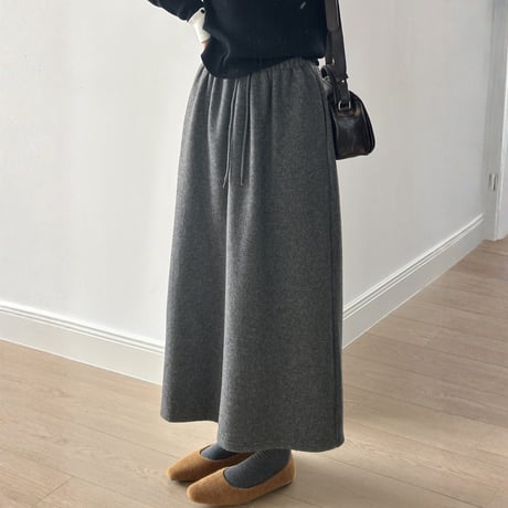 soft fleece a-line slit skirt　MA1729
