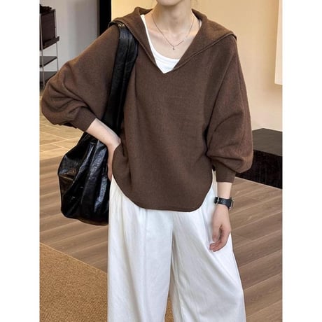 sailor collar knit pullover　MA1123