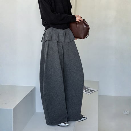 layered waist wide tuck pants　MA1778