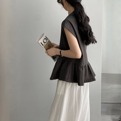 skipper peplum sleeveless blouse　MA1969