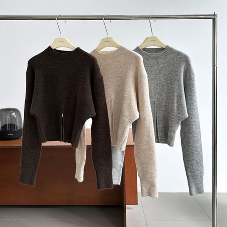 zip-hem knit pullover　MA1706