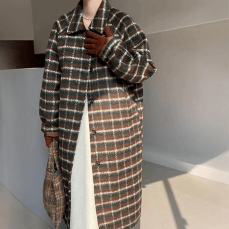 soutien collar check coat　MA1330