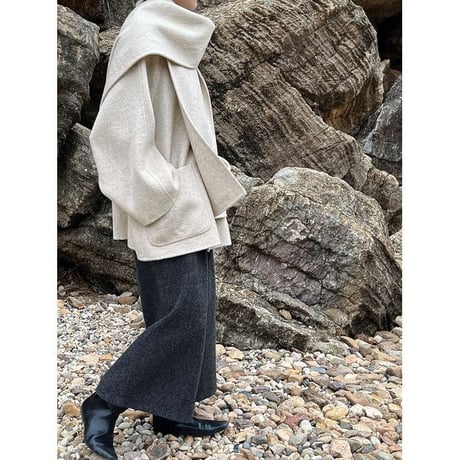 collarless coat & scalf set　MA1300