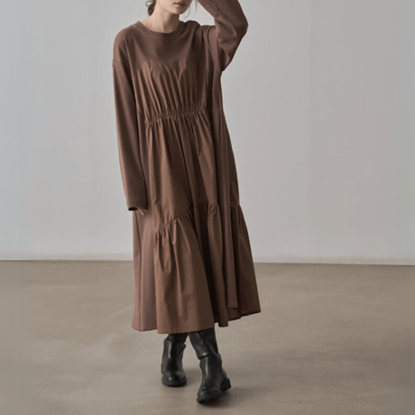 gathered maxi dress　MA1403