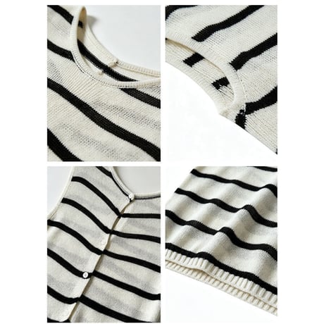 border knit sleeveless vest　MA1967