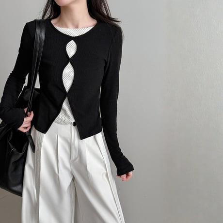 cutout docking cardigan tee　MA1870