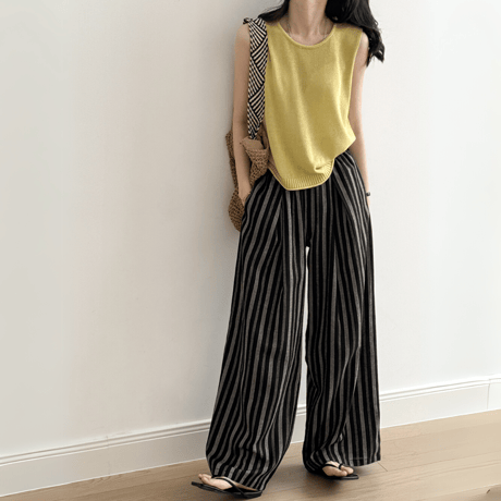 stripe relax wide pants　MA1560