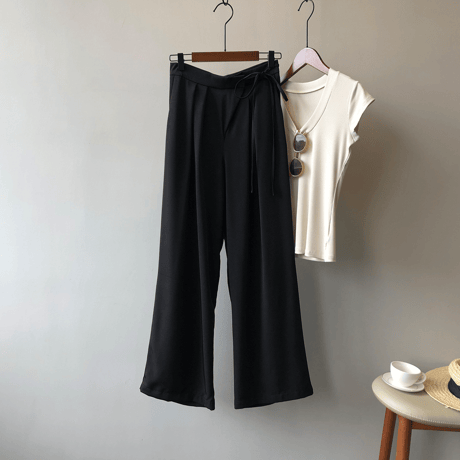 ribbon waist wide pants　MA1575