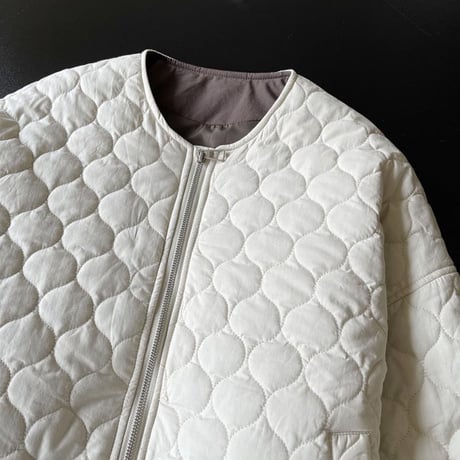 collarless quilted zip jacket　MA1143