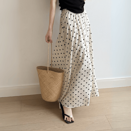 polka dot flare skirt　MA1545