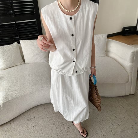 sleeveless vest balloon skirt setup　MA1954