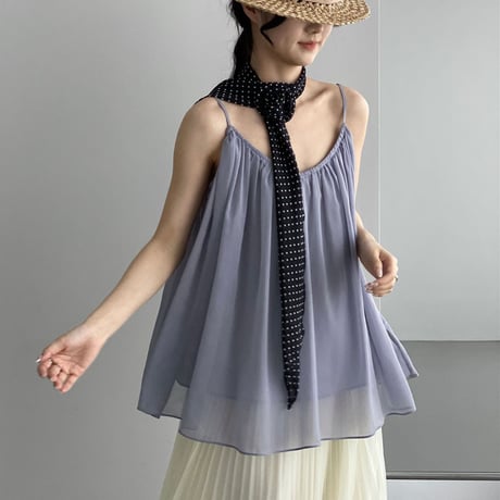 sheer gather camisole tops　MA1968