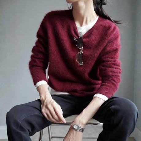 cashmere wool fluffy loose knit　MA1669