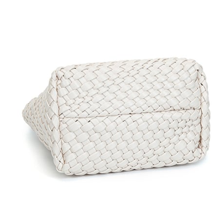 woven pattern leather tote bag with pouch　MA1892