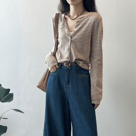 stripe harmony knit cardigan　MA1627