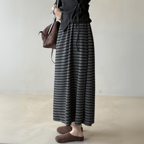 border knit flare skirt　MA1602