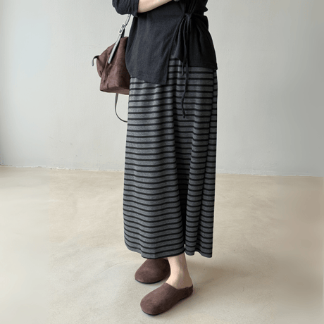 border knit flare skirt　MA1602