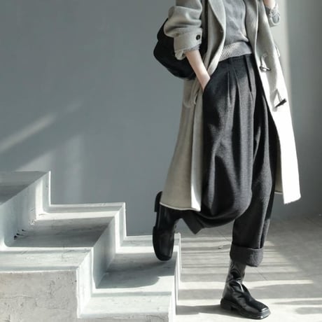 tucked wide cropped trousers　MA1718