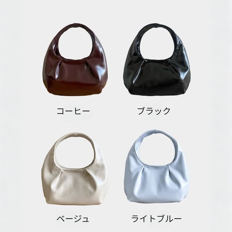 glossy gathered shoulder bag　MA1901