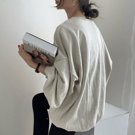 lace-up loose pullover　MA1697
