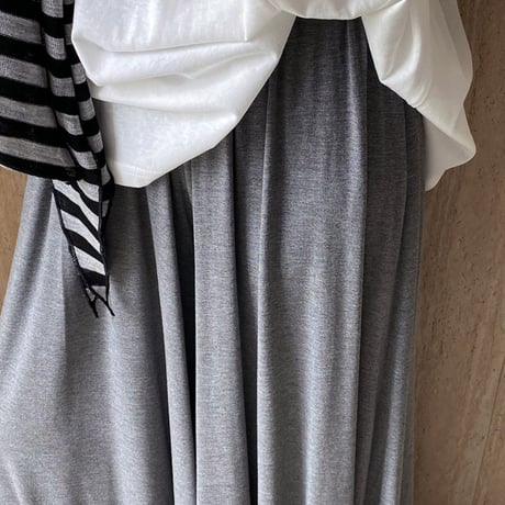 gray drape wide skirt pants　MA1966