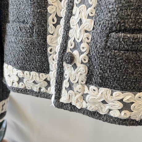 design lace collarless jacket　MA1145