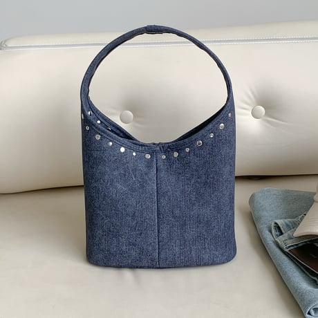 line studded one handle bag　MA1898