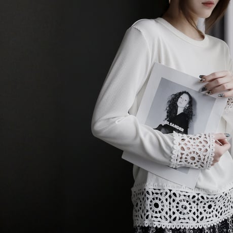 round neck lace cut and sew　MA1676