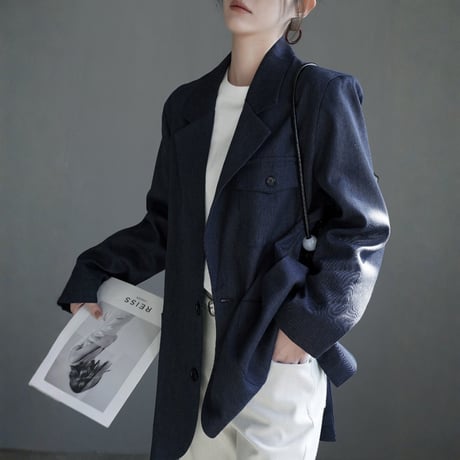 french lapel longline tailored jacket　MA1918