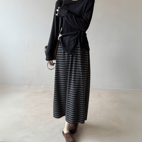 border knit flare skirt　MA1602
