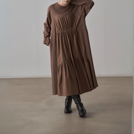gathered maxi dress　MA1403