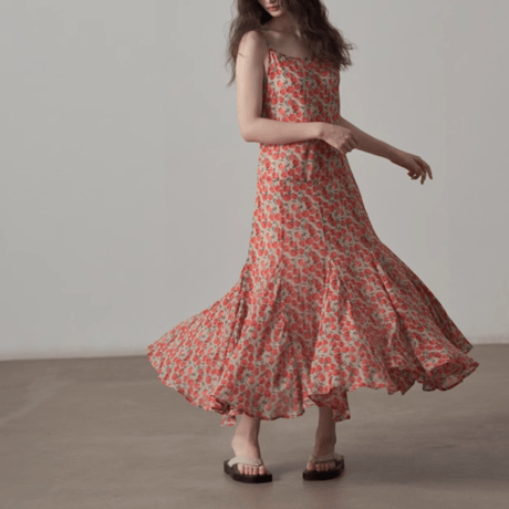 floral print long onepiece　MA1438